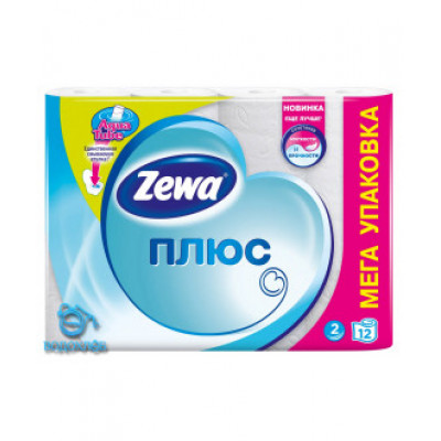 Бумага туалетная Zewa Plus 2-х сл белая 12рул./уп.