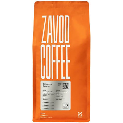 Кофе ZAVOD Coffee Эспрессо Парето 1 кг, в зернах