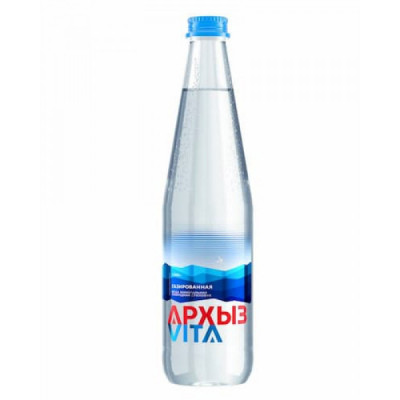 Вода Архыз, 0,5 л., стекло, газированная, упаковка 20 бутылок