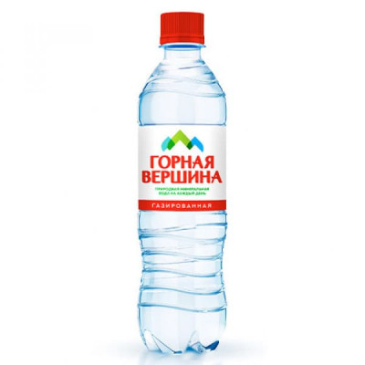 Вода Горная вершина, 0,5 литра, с газом